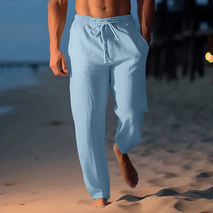 Men’s Linen Trousers – Breathable Lightweight Summer Pants Relaxed Fit Comfortable Stylish Warm Weather Clothing