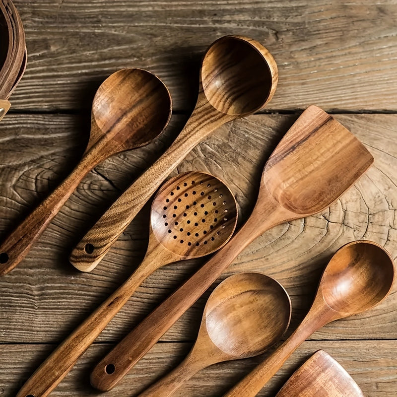 Restfield Oakline | Houten Keukengerei Set 5-Delig – Luxe & Duurzaam Kookgerei