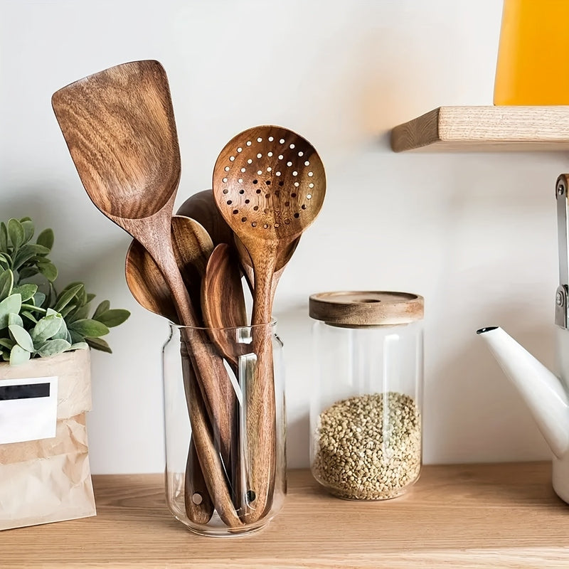 Restfield Oakline | Houten Keukengerei Set 5-Delig – Luxe & Duurzaam Kookgerei