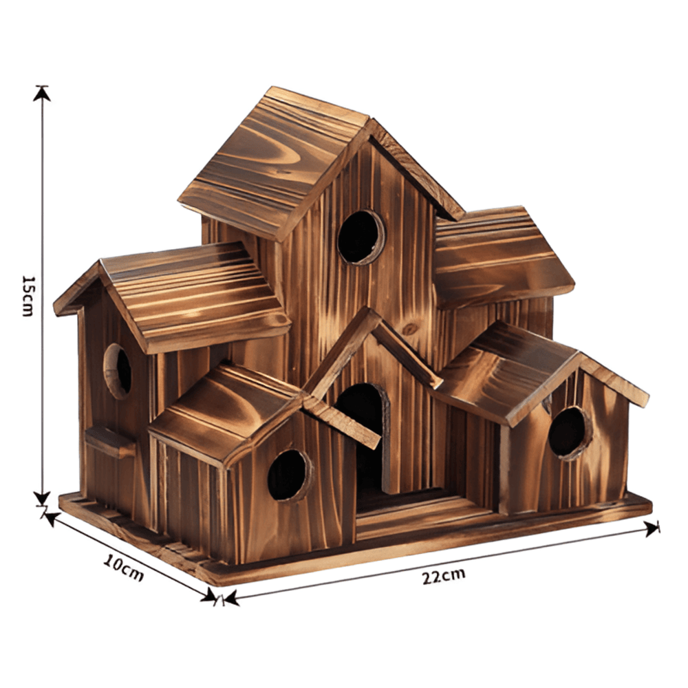 Hängendes Vogelhaus aus Holz | Wetterfest | Für Garten & Balkon
