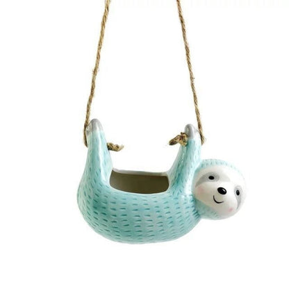 Seravia - Unique Handmade Ceramic Flower Pot with Charming Sloth Design