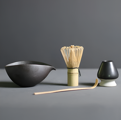 Chashiro Matcha Set | 4-delig Japans Theeritueel van Bamboe & Keramiek | Handgemaakt & Duurzaam