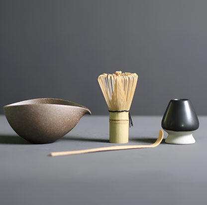 Chashiro Matcha Set | 4-delig Japans Theeritueel van Bamboe & Keramiek | Handgemaakt & Duurzaam
