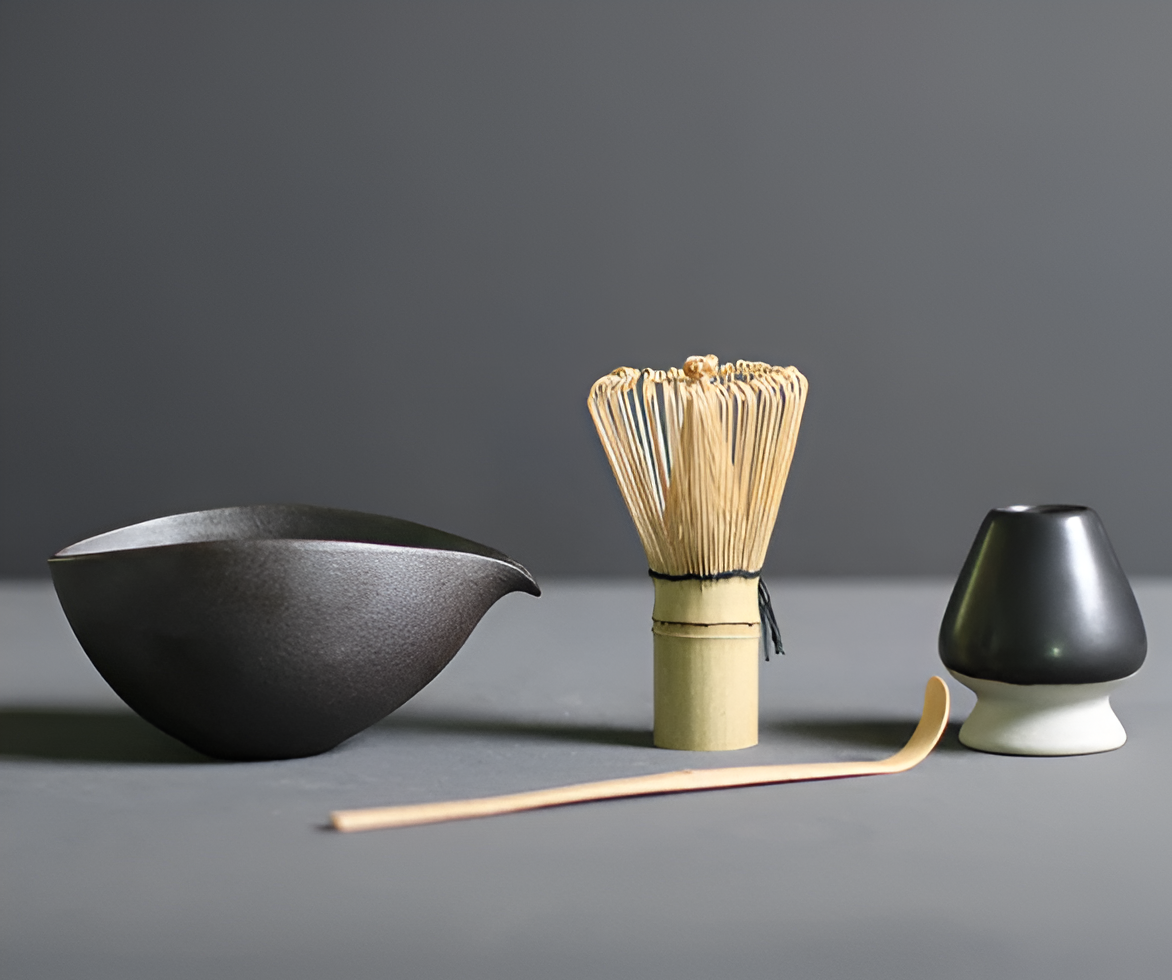 Chashiro Matcha Set | 4-delig Japans Theeritueel van Bamboe & Keramiek | Handgemaakt & Duurzaam