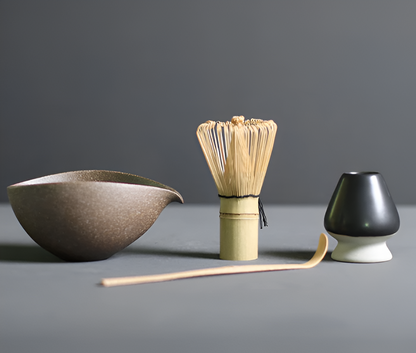 Chashiro Matcha Set | 4-delig Japans Theeritueel van Bamboe & Keramiek | Handgemaakt & Duurzaam