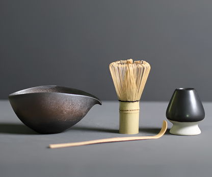 Chashiro Matcha Set | 4-delig Japans Theeritueel van Bamboe & Keramiek | Handgemaakt & Duurzaam