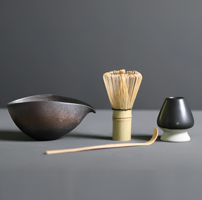 Chashiro Matcha Set | 4-delig Japans Theeritueel van Bamboe & Keramiek | Handgemaakt & Duurzaam