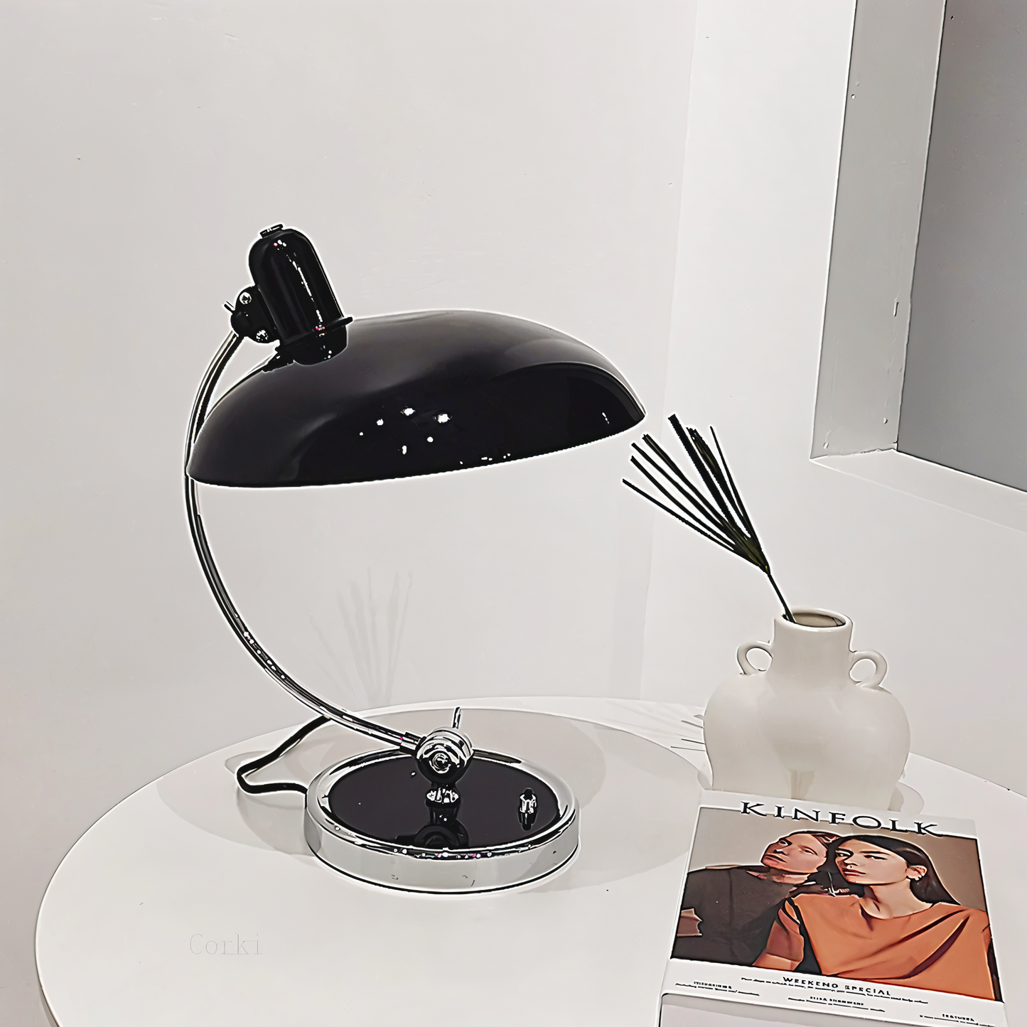 OOS-NostaChic bordslampa - Justerbar vintage järnkupol skrivbordslampa
