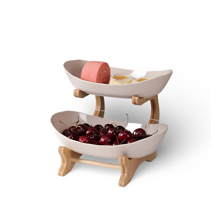 Fruitmand 3 Etages Houten Standaard Met Schalen Keuken Organizer | Restfield