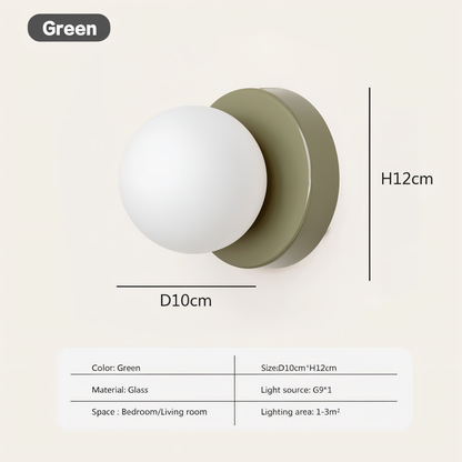 PearlPop Wandleuchte | Weißes Glas & Metall | Warmweißes LED-Licht | Stilvolle Wandbeleuchtung