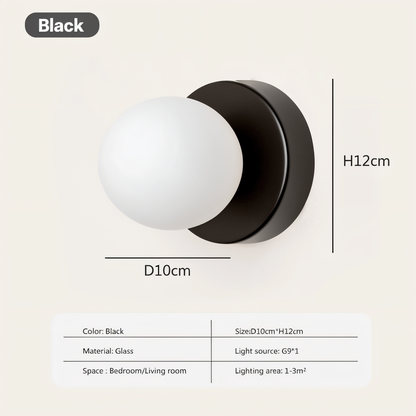 PearlPop Wandleuchte | Weißes Glas & Metall | Warmweißes LED-Licht | Stilvolle Wandbeleuchtung