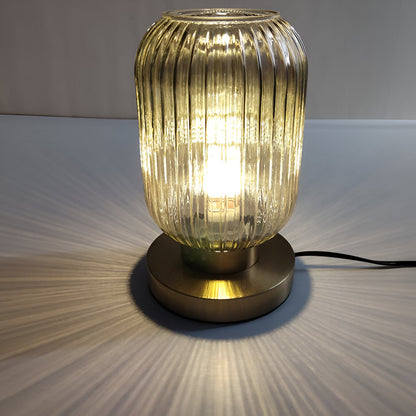 Oriantha | Skandinavischere Tischleuchte mit geriffeltem Glas