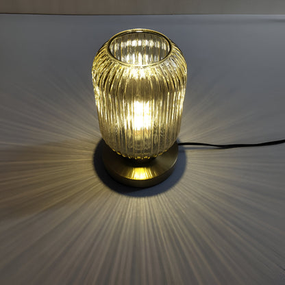 Oriantha | Skandinavischere Tischleuchte mit geriffeltem Glas