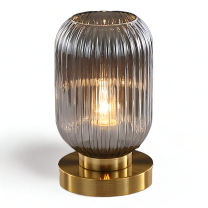Oriantha | Skandinavischere Tischleuchte mit geriffeltem Glas