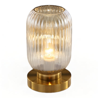 Oriantha | Skandinavischere Tischleuchte mit geriffeltem Glas