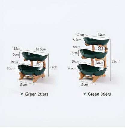 Fruitmand 3 Etages Houten Standaard Met Schalen Keuken Organizer | Restfield