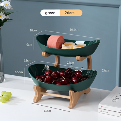 Fruitmand 3 Etages Houten Standaard Met Schalen Keuken Organizer | Restfield
