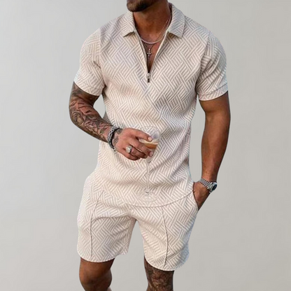 Set estivo di camicie e pantaloncini alla moda da uomo