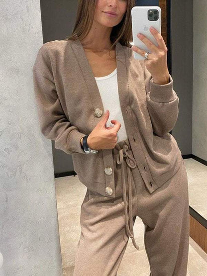 Kylie | Women Relaxed cardigan z ze ściągaczem pants