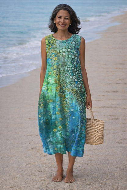 Amari | Vestido midi con estampado de arrecife