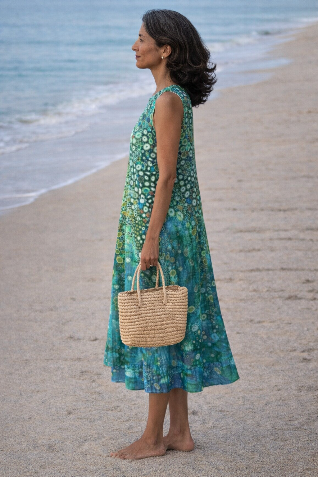 Amari | Vestido midi con estampado de arrecife