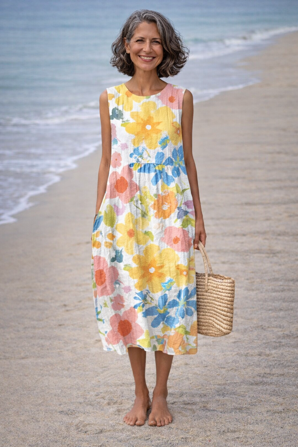 Cameron | Vestido midi con flores pastel