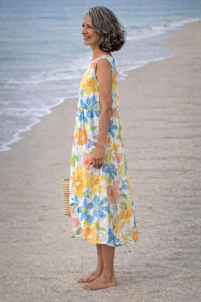 Cameron | Vestido midi con flores pastel
