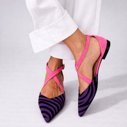 Magdalena – Escarpins slingback pour femmes en zèbre