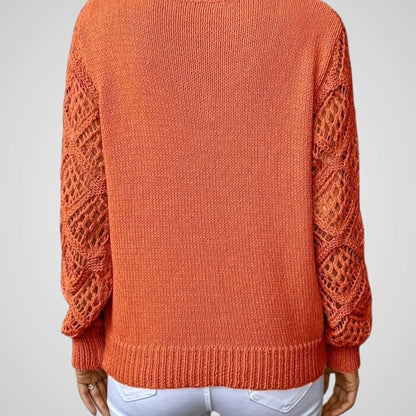 Νέμι | Γυναικεία Knit Πουλόβερ - Μακρυμάνικο - Ανοιχτό-Knit Λεπτομέρειες - Άνετη Εφαρμογή