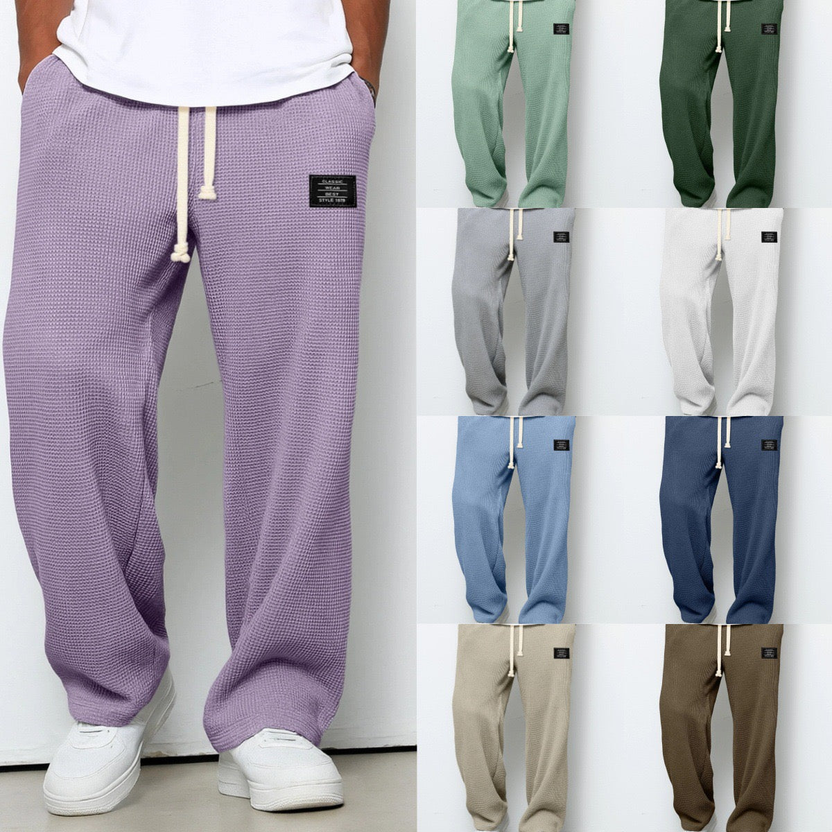 LISANDRO | PANTALONES ANCHOS CON TEXTURA DE NIDO DE ABEJA