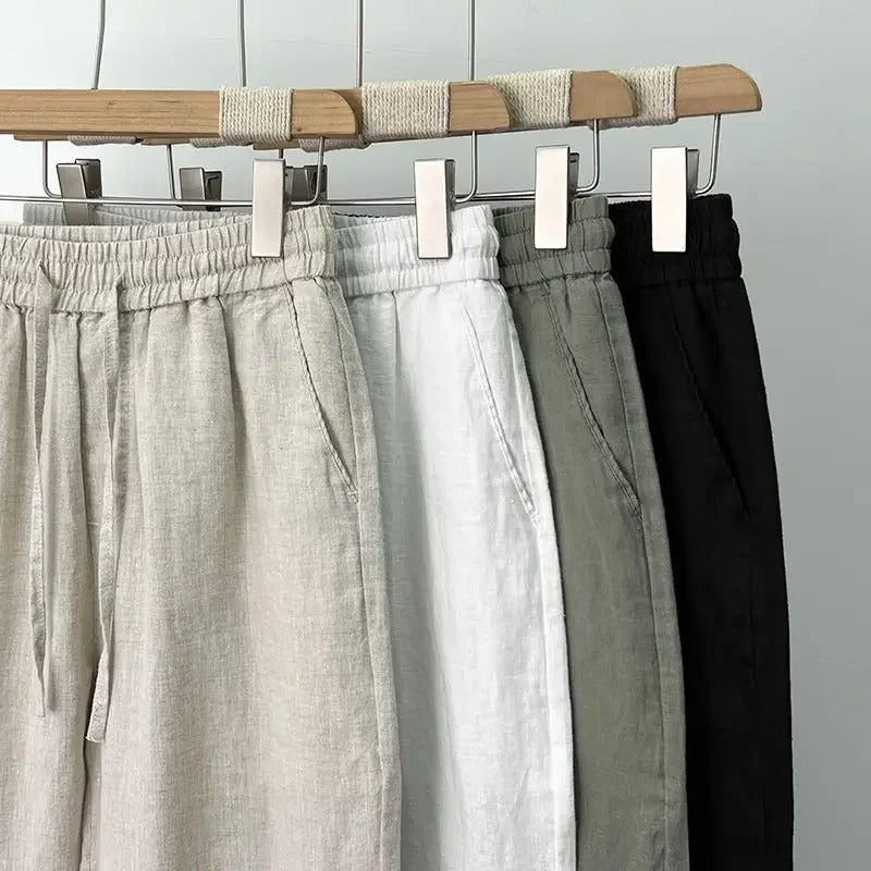Old Money Pantalón Recto de Lino Premium Colección Elegancia Atemporal Exclusiva para Climas Cálidos