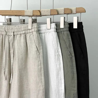 Old Money Pantalón Recto de Lino Premium Colección Elegancia Atemporal Exclusiva para Climas Cálidos