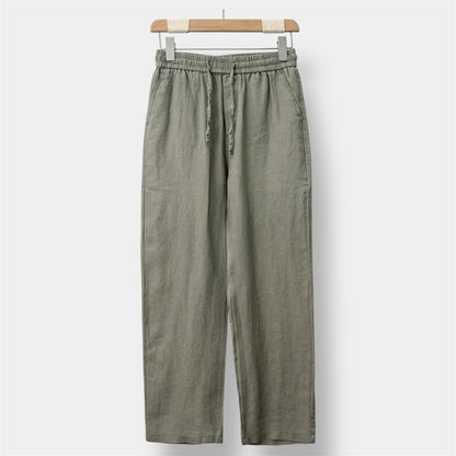 Old Money Pantalón Recto de Lino Premium Colección Elegancia Atemporal Exclusiva para Climas Cálidos