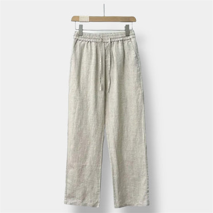 Old Money Pantalón Recto de Lino Premium Colección Elegancia Atemporal Exclusiva para Climas Cálidos