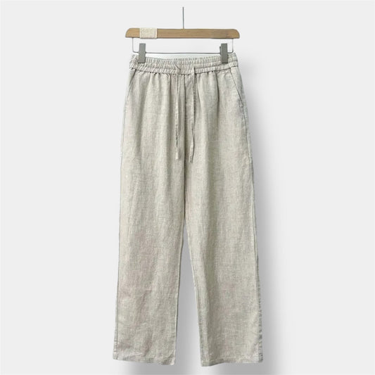 Old Money Pantalón Recto de Lino Premium Colección Elegancia Atemporal Exclusiva para Climas Cálidos