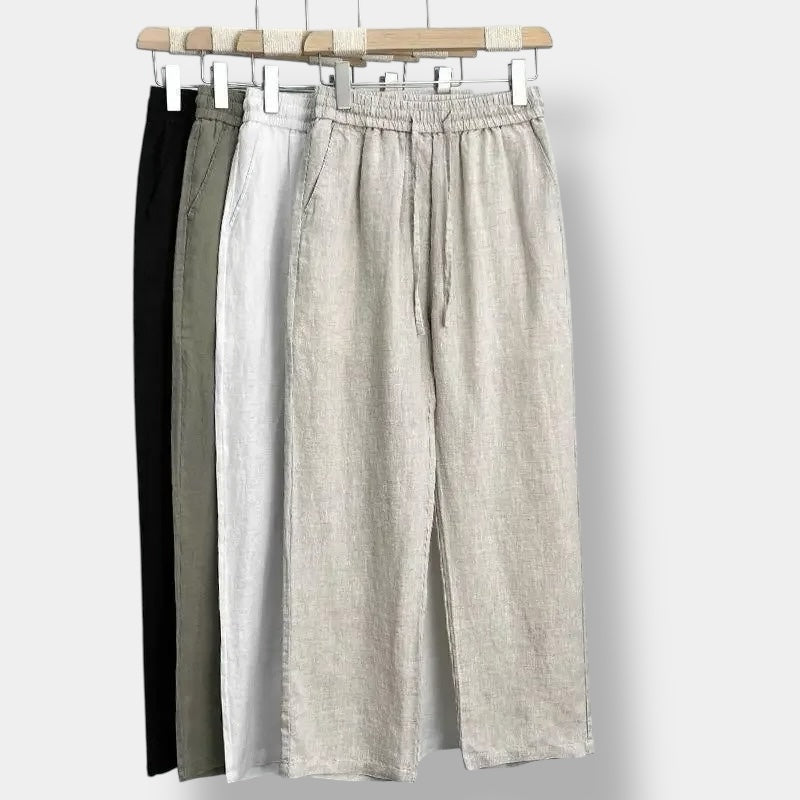 Old Money Pantalón Recto de Lino Premium Colección Elegancia Atemporal Exclusiva para Climas Cálidos