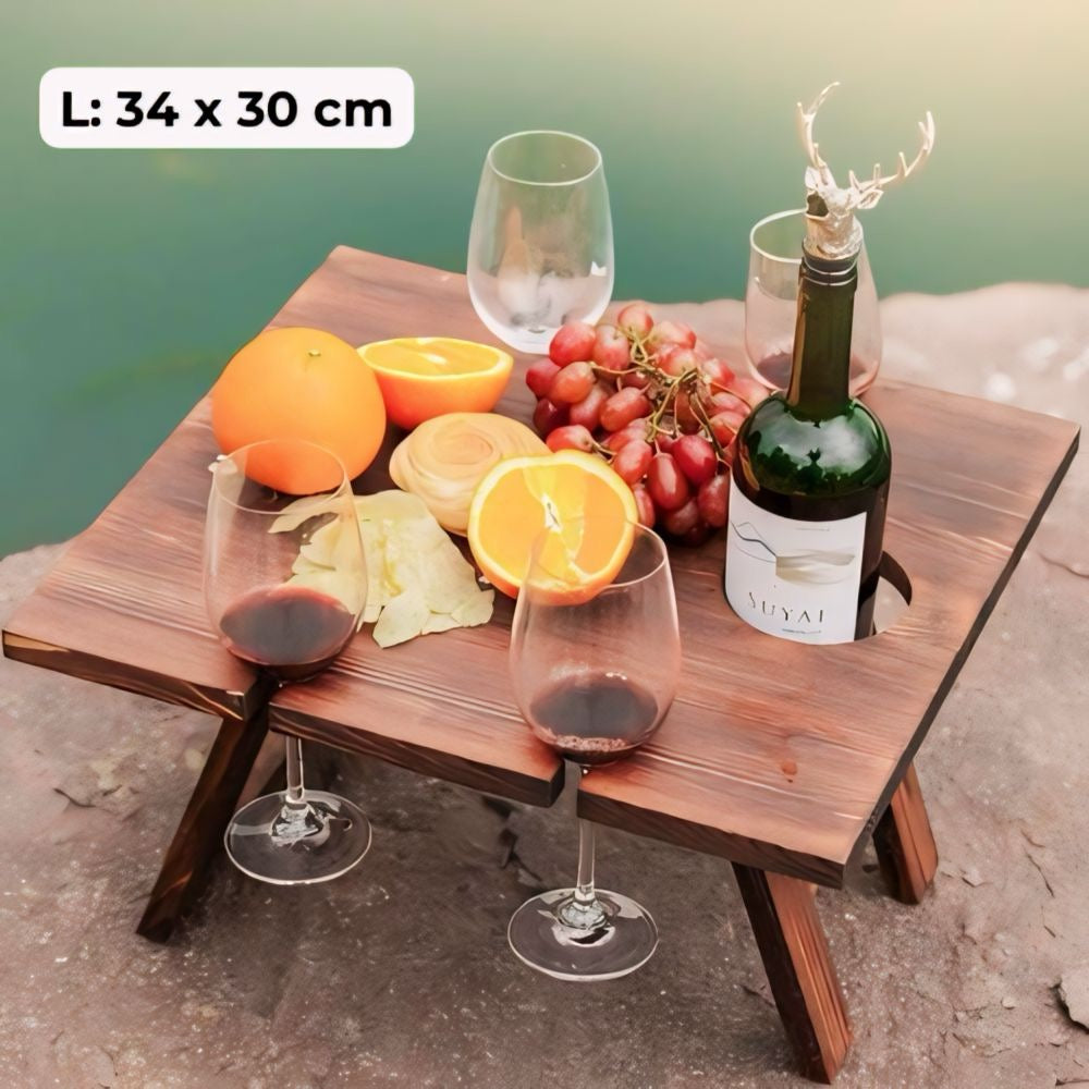 klappbarer und tragbarer Picknicktisch mit Getränkehalter