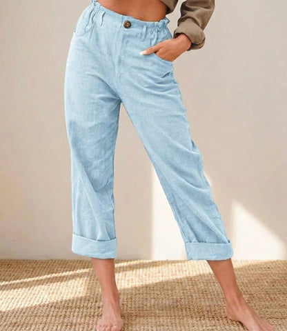 Amalia - Damen Baumwolle Cropped Hose