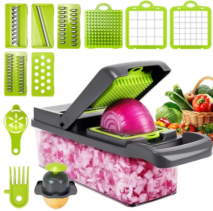 4-in-1 Groentesnijder & Dicer – Snel, Veilig en Zonder Gedoe Snijden
