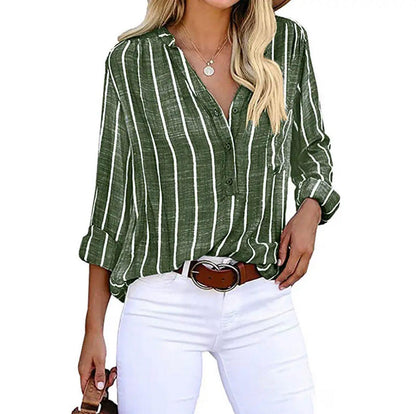 Women Summer Striped Casual Blouse