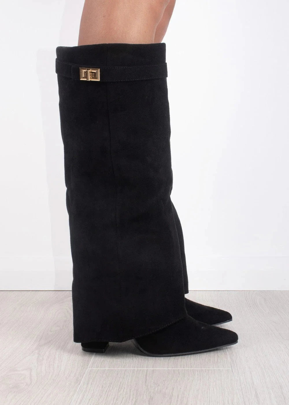 Women's Suede Wedge Knee High Boots