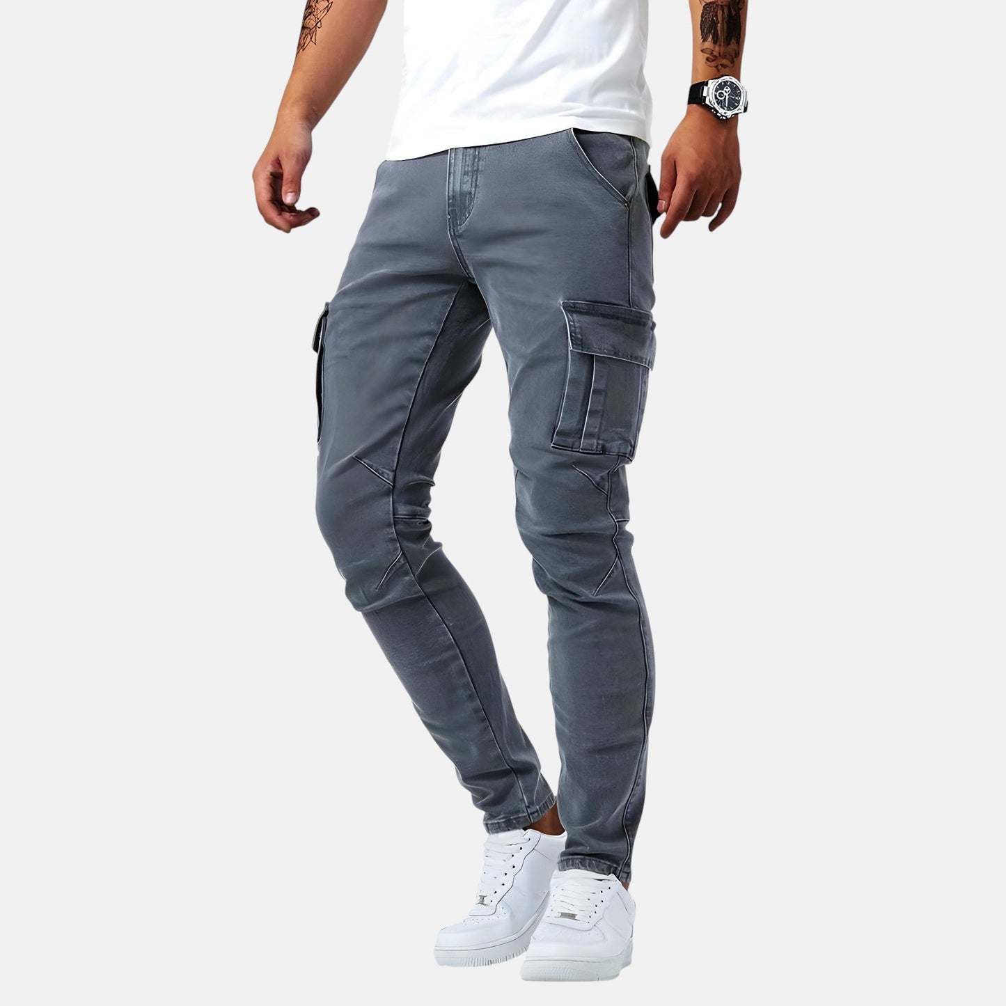 Alejandro | Pantalones Cargo de Denim Elástico