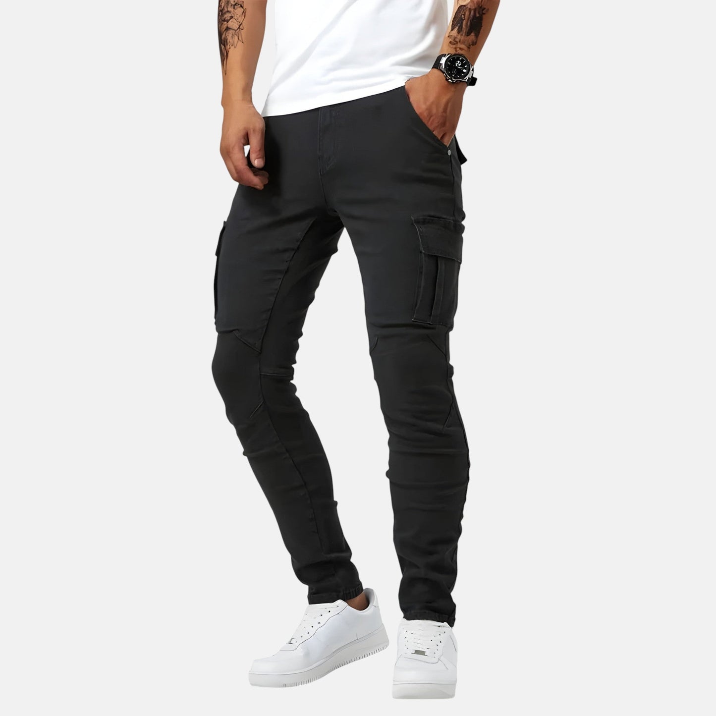 Alejandro | Pantalones Cargo de Denim Elástico