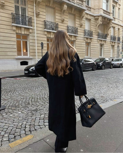 Claudia Manteau Oversize Femme – Veste Élégante à Double Boutonnage & Épaules Structurées