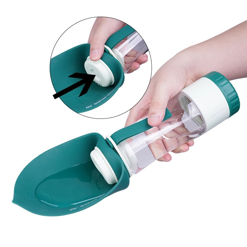 TravelPaws™ – 2-in-1 Trink- & Futterflasche für Hunde