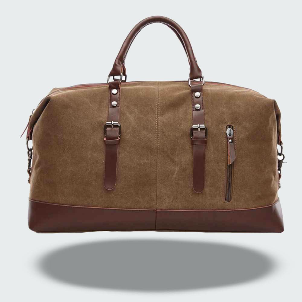 Icon | Leather Duffle Bag for Men - Durable Canvas Weekender Design 0