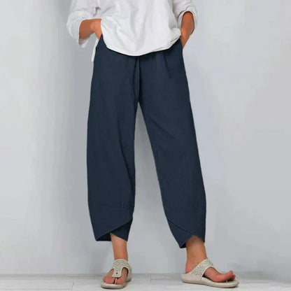 Damen Hose mit Weitem Bein | Verkürzt