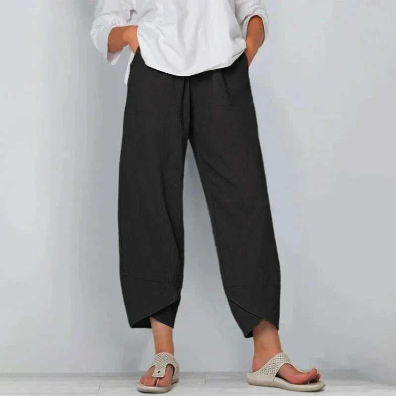 Damen Hose mit Weitem Bein | Verkürzt