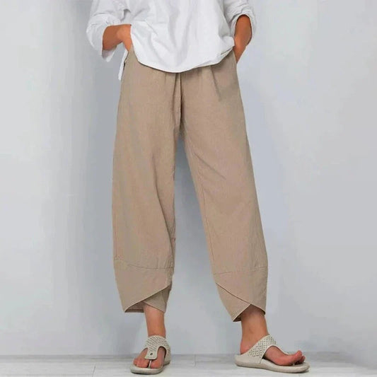 Damen Hose mit Weitem Bein | Verkürzt