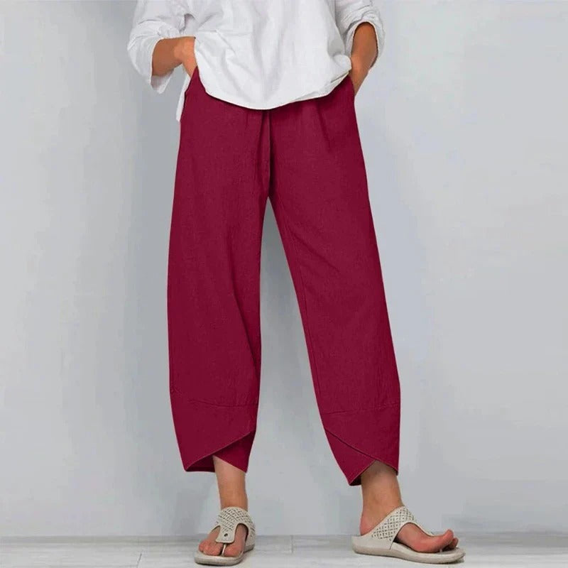 Damen Hose mit Weitem Bein | Verkürzt